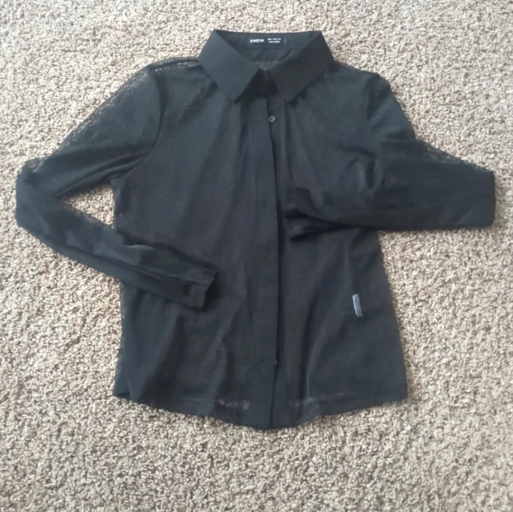 black mesh shirt
